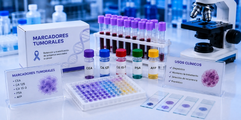 Especialista procesando muestras para estudios de marcadores tumorales en laboratorio clínico