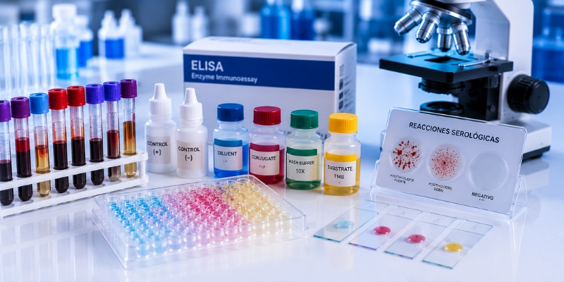 Especialista procesando muestras para estudios de serología en laboratorio clínico